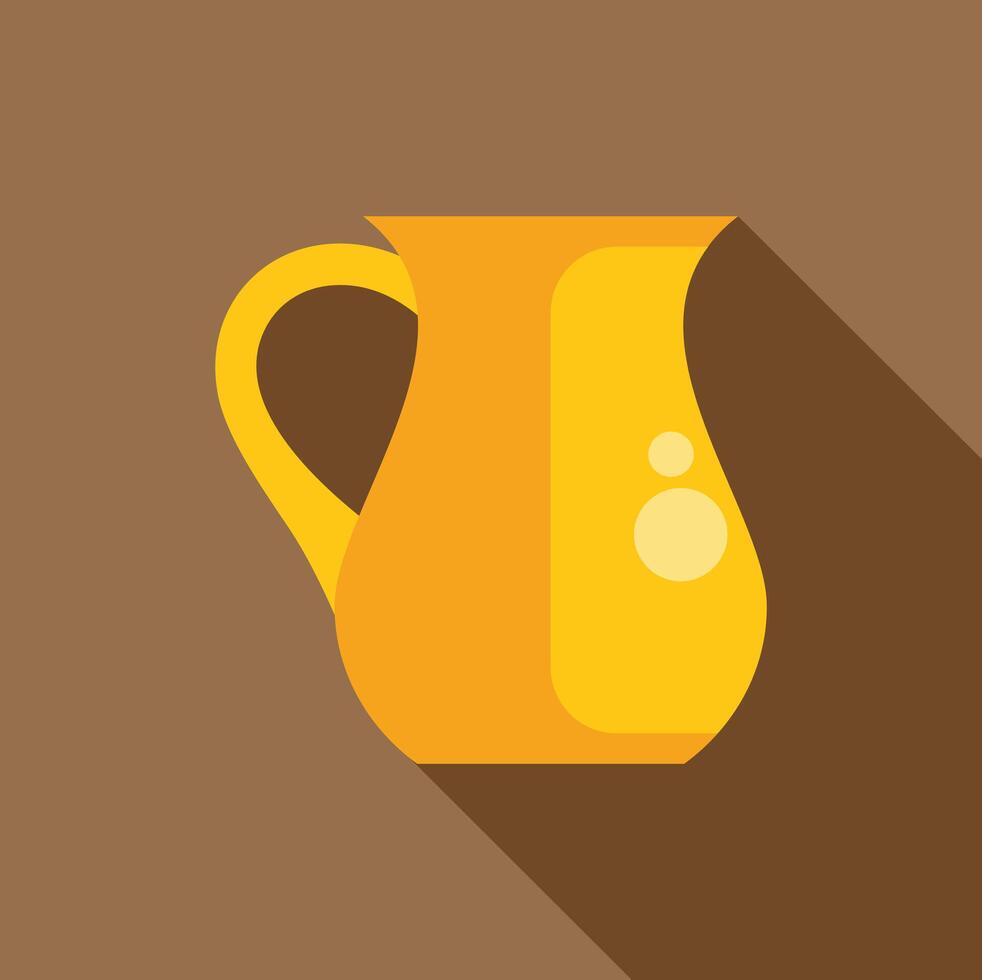 Simple illustration of a yellow jug, perfect for representing drinks, beverages, or kitchenware vector
