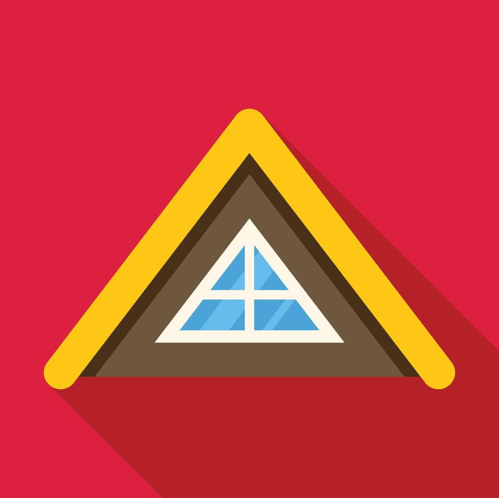 Garret window illuminating modern home with stylish design on vibrant red background vector
