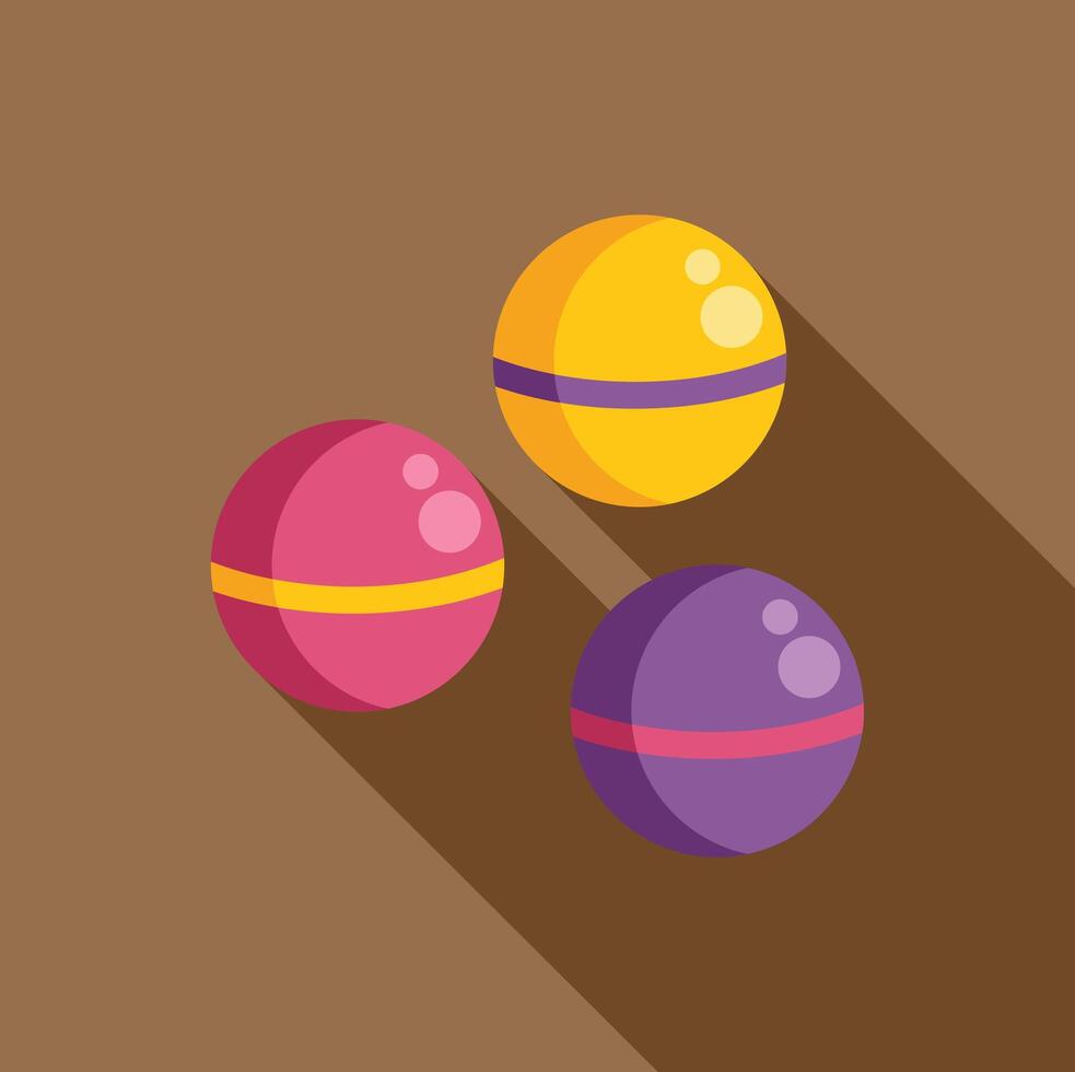 Colorful balls representing variety and playfulness resting on brown surface vector