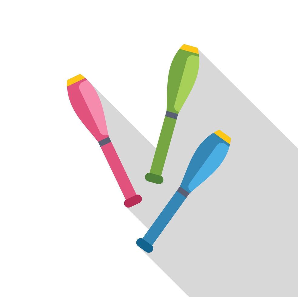 Juggling clubs balancing entertainment skill coordination dexterity performance circus vector