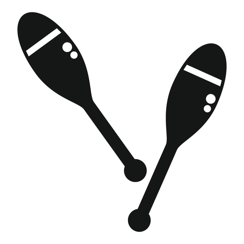 Juggling clubs silhouette representing circus entertainment and skill vector