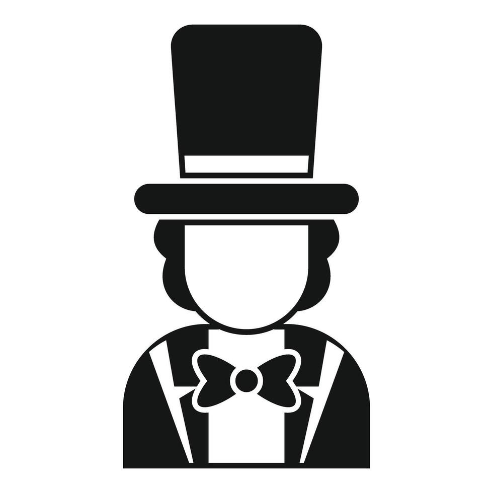 Magician wearing a top hat and bow tie is performing a magic trick vector