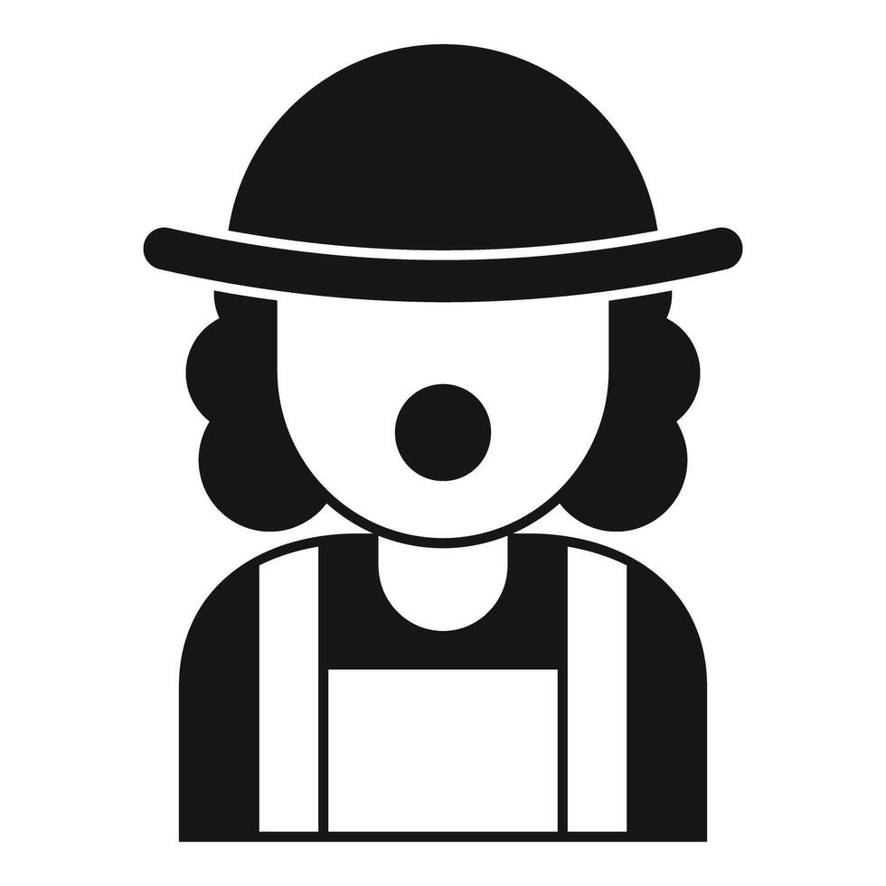Clown wearing hat and overalls with red nose performing in circus show vector