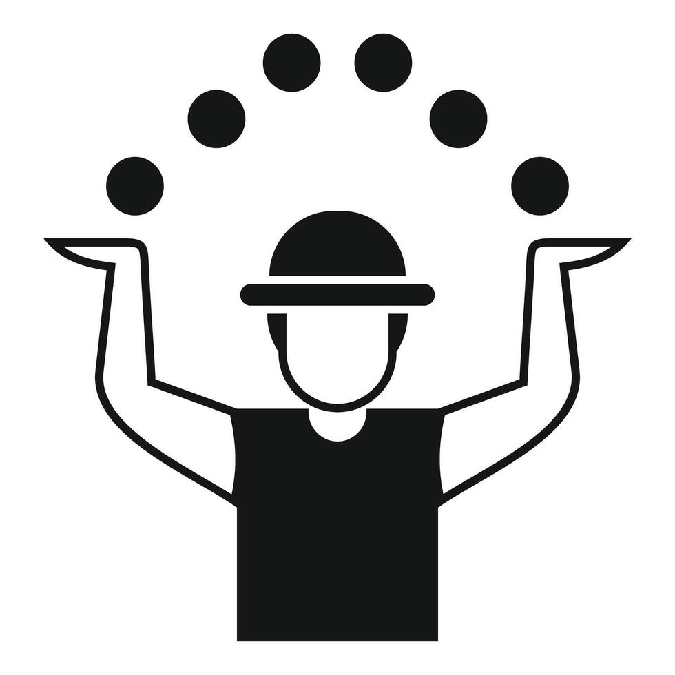 Juggler wearing a hat juggling balls in a circus show vector