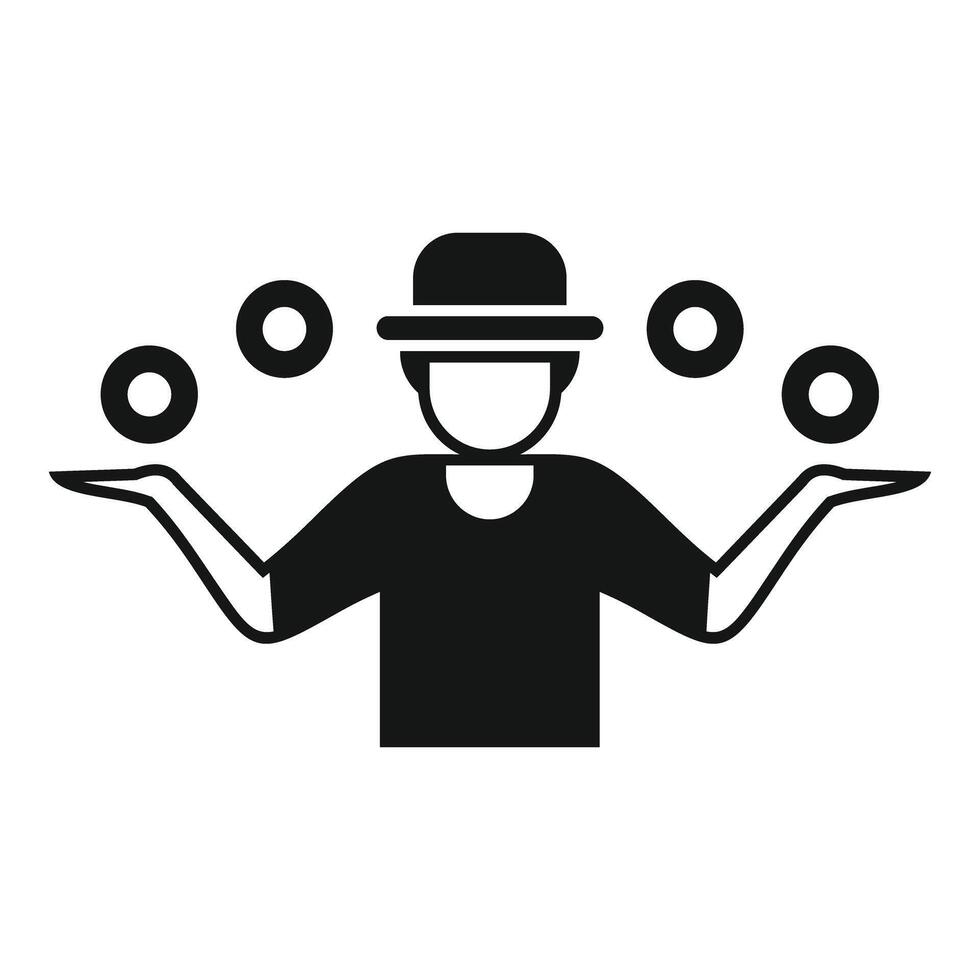 Street performer juggling balls, providing amusement and entertainment vector