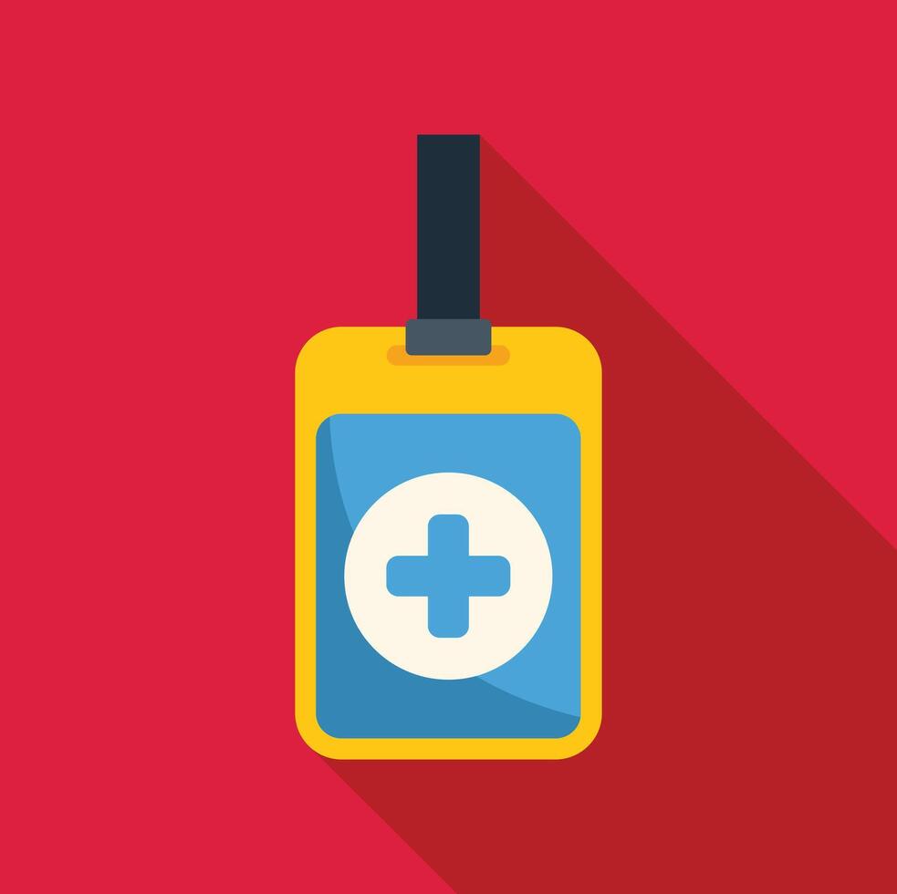 First aid kit medical badge hanging with cross symbol for healthcare professionals vector