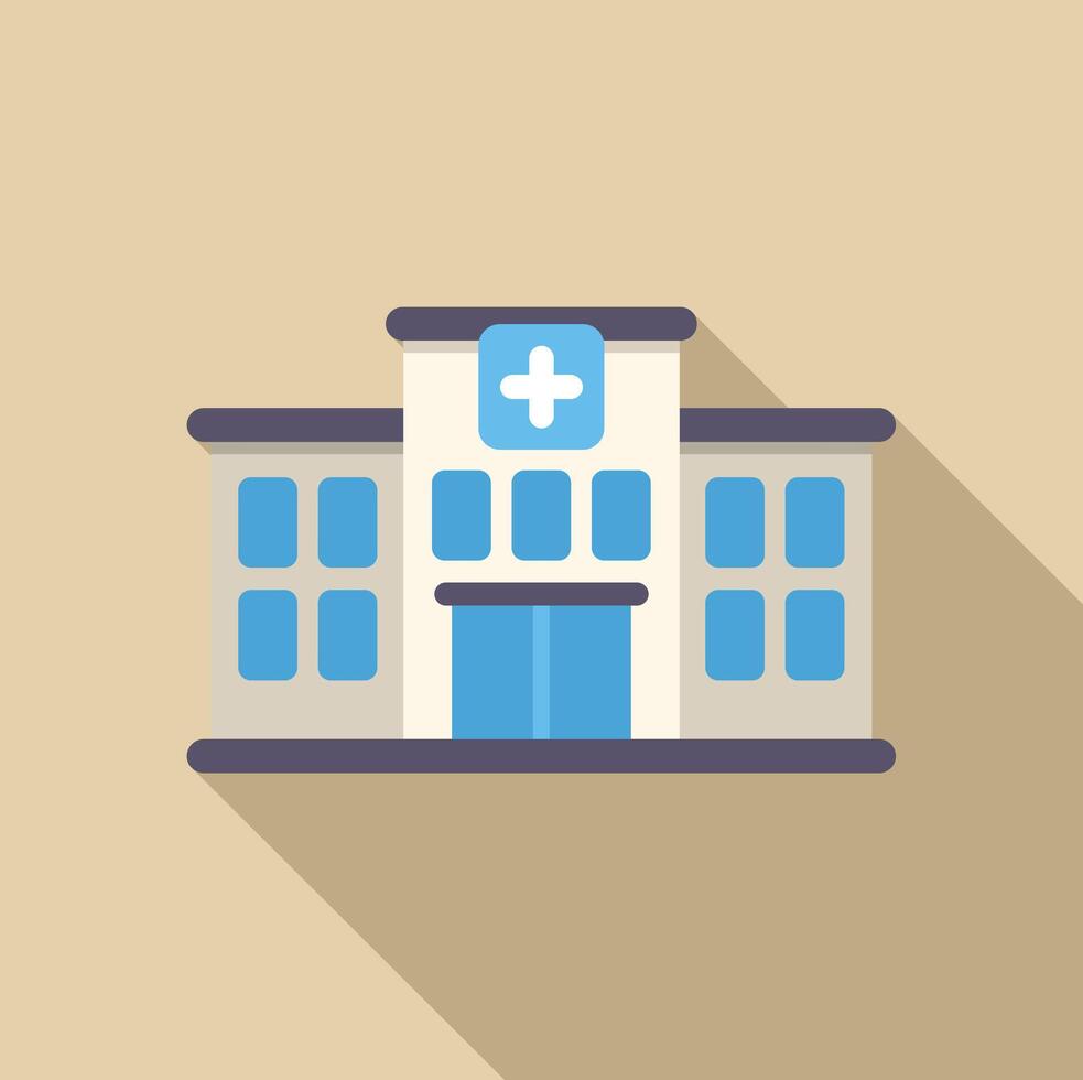 Hospital building with cross symbol representing healthcare services vector