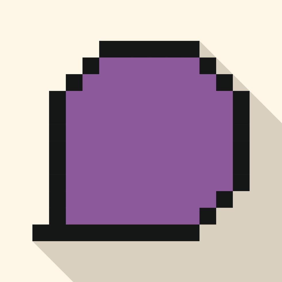 Pixel art representing purple rounded square with long shadow vector