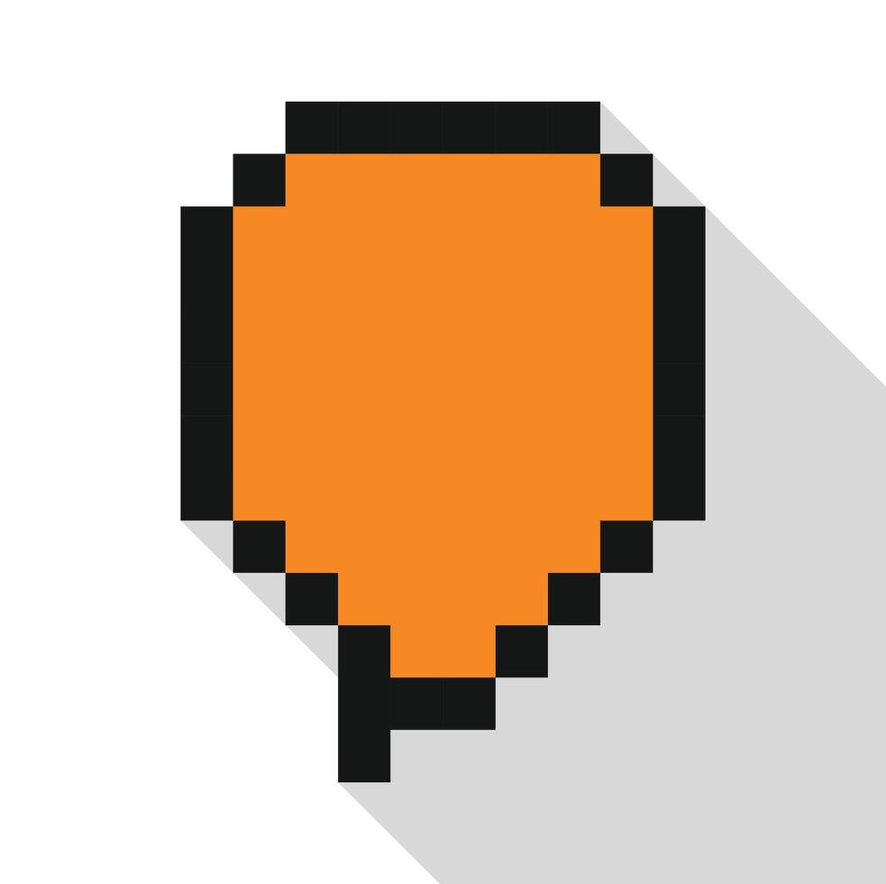Pixel art speech bubble showing long shadow effect vector