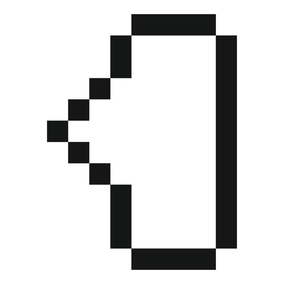 Pixelated cursor pointing to the left side of the screen vector