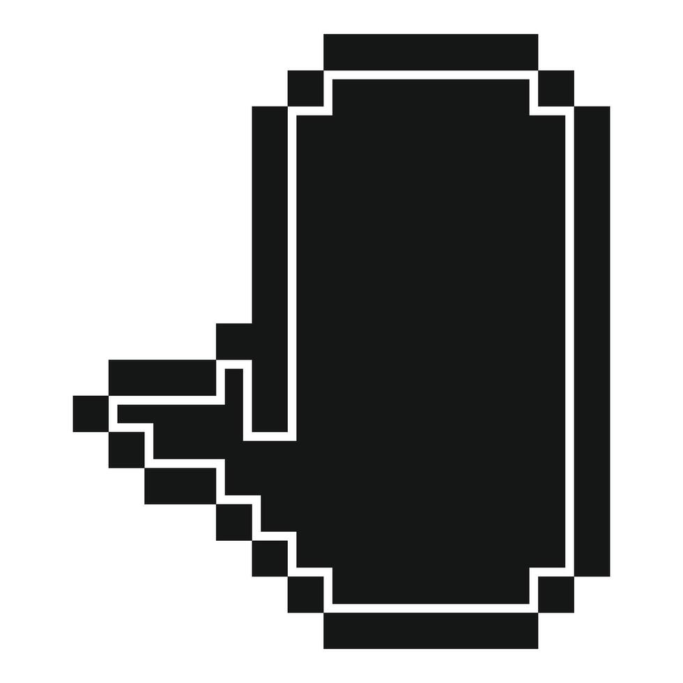 Pixelated hand cursor pointing left in simple style vector