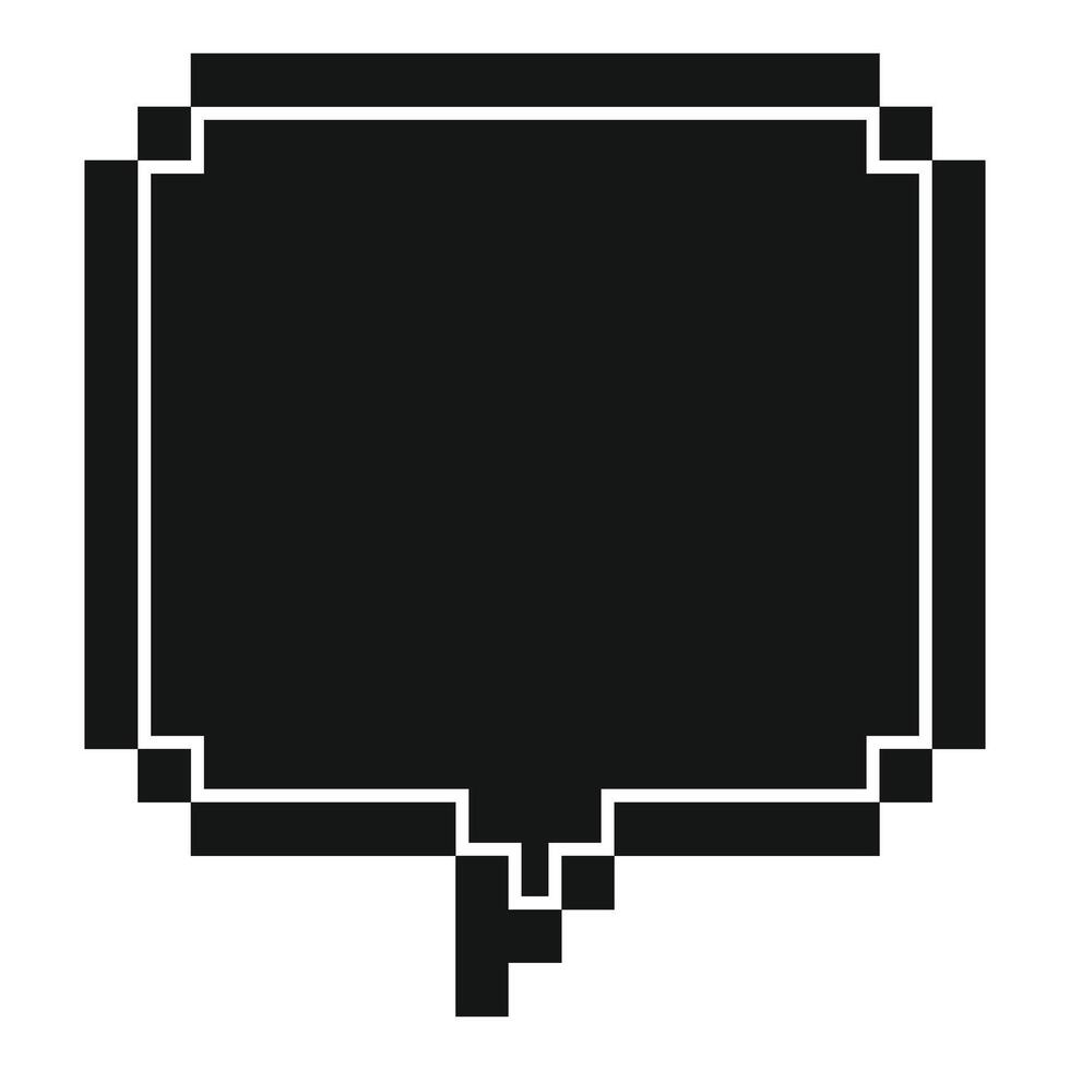 Pixelated speech bubble communicating a message in a retro style vector