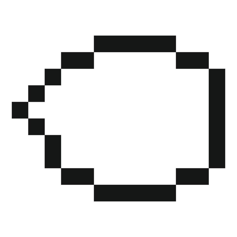 Pixel art depicting horizontal oval shape with pointed end vector