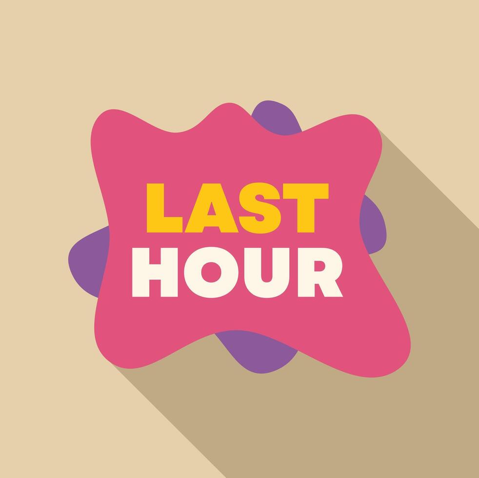 Last hour offer with abstract blob showing urgency and deadline vector