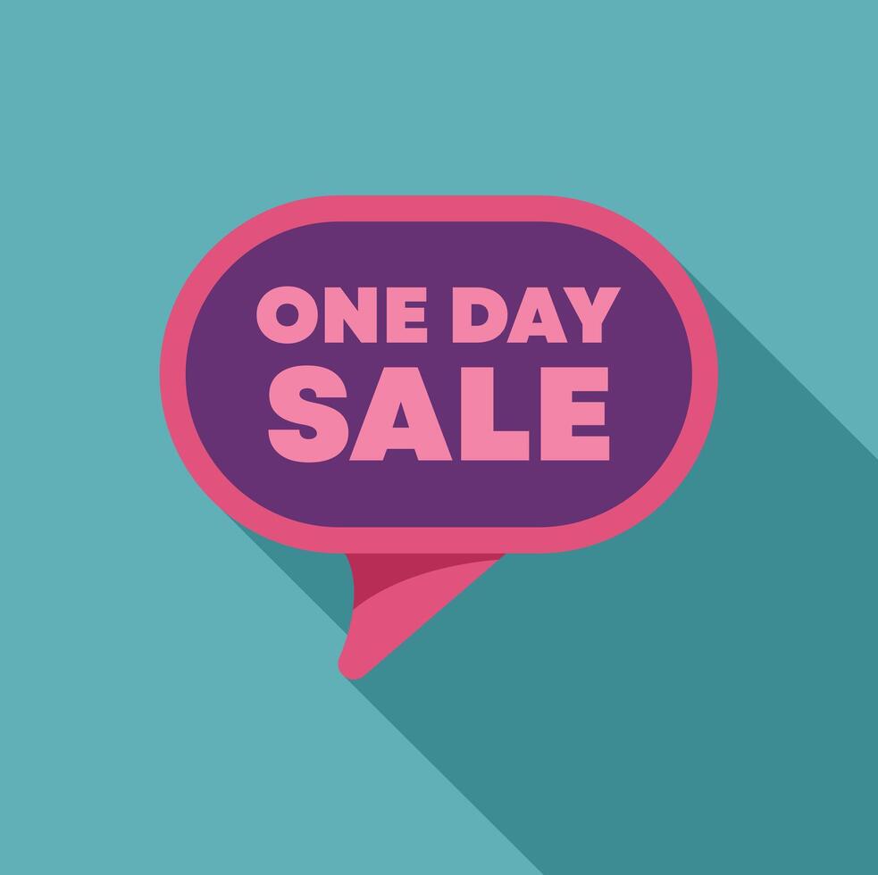One day sale speech bubble showing limited time offer vector