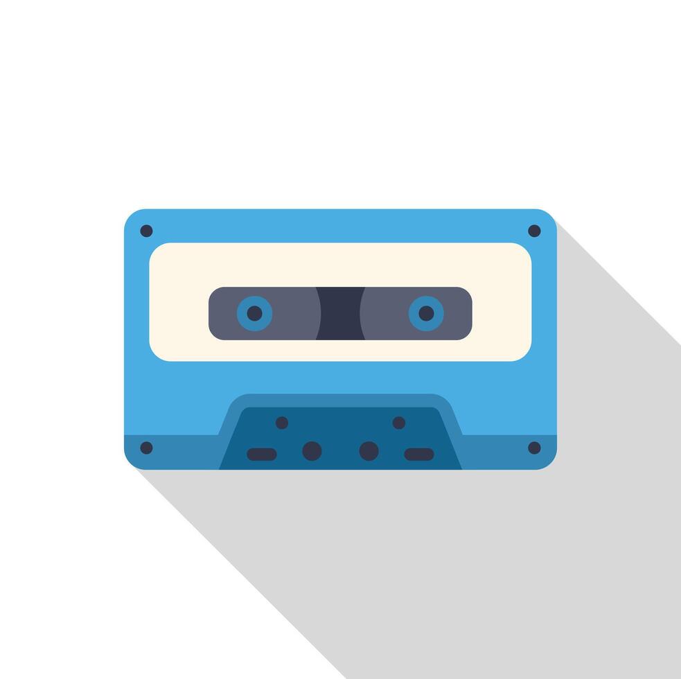 Blue audio cassette representing nostalgia and analog music recording vector