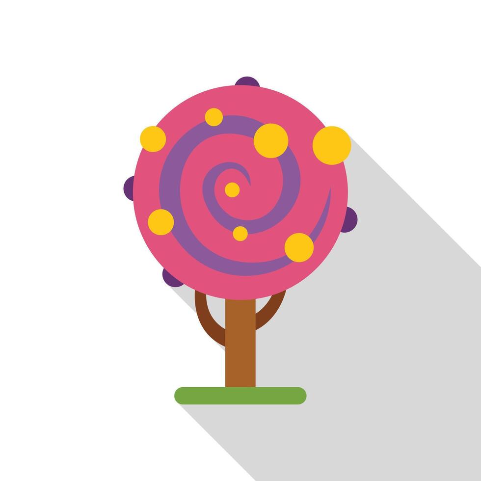 Round candy tree growing in a fantasy world vector