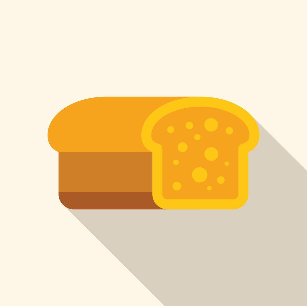 Loaf of sliced bread with long shadow vector