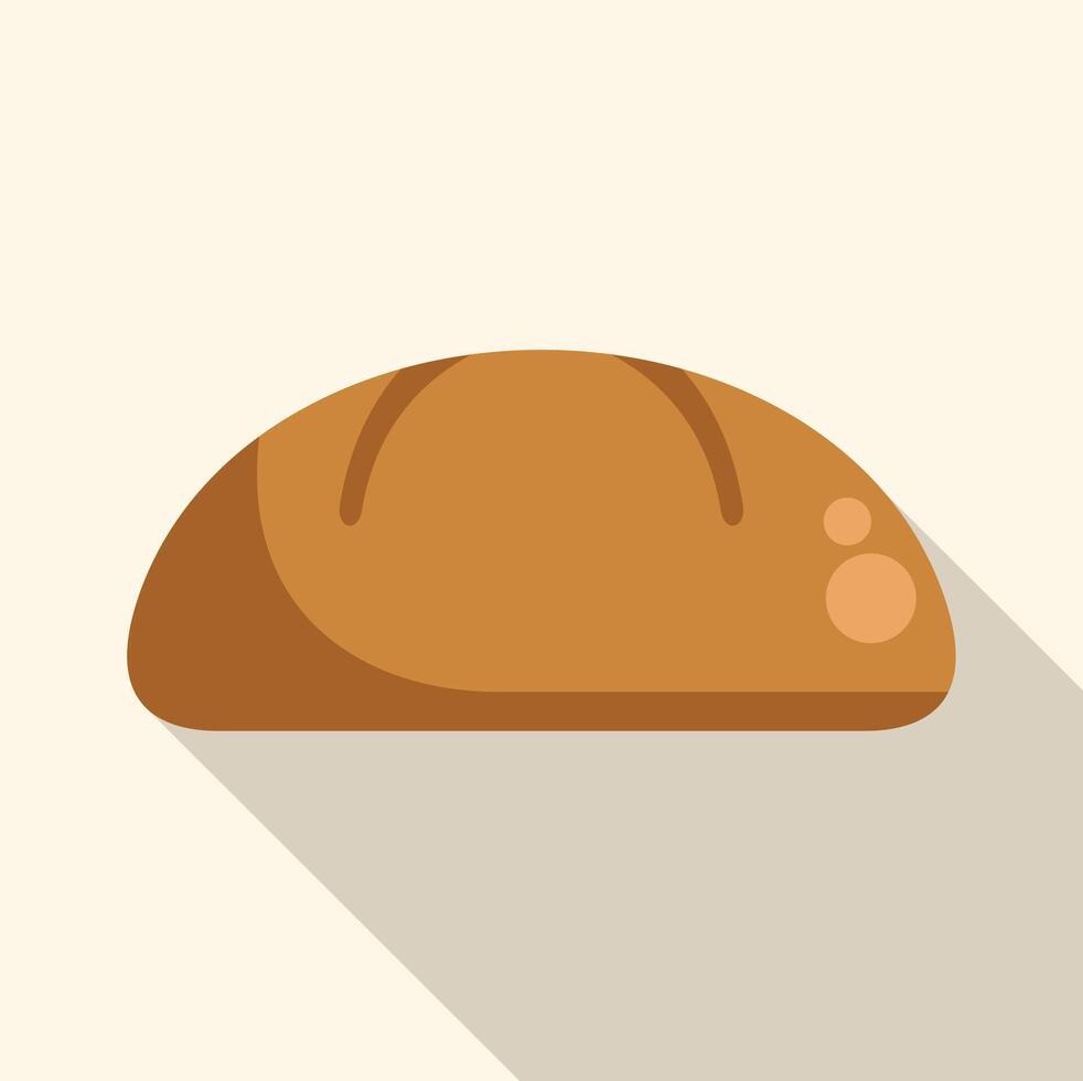Freshly baked loaf of bread with long shadow effect vector