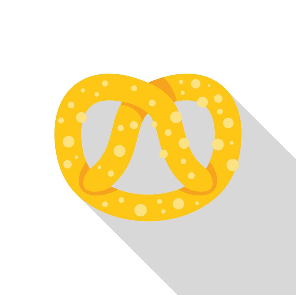 Freshly baked pretzel with salt crystals displaying traditional knotted design vector