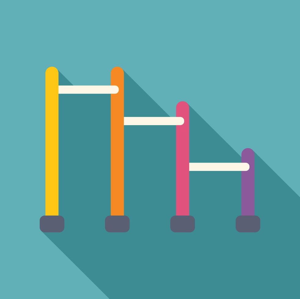 Colorful horizontal bars showing different heights for exercising vector