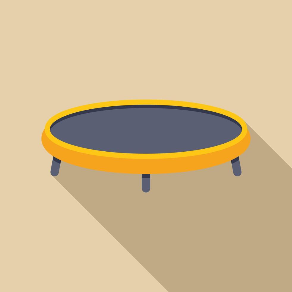 Round trampoline with yellow frame on beige background vector