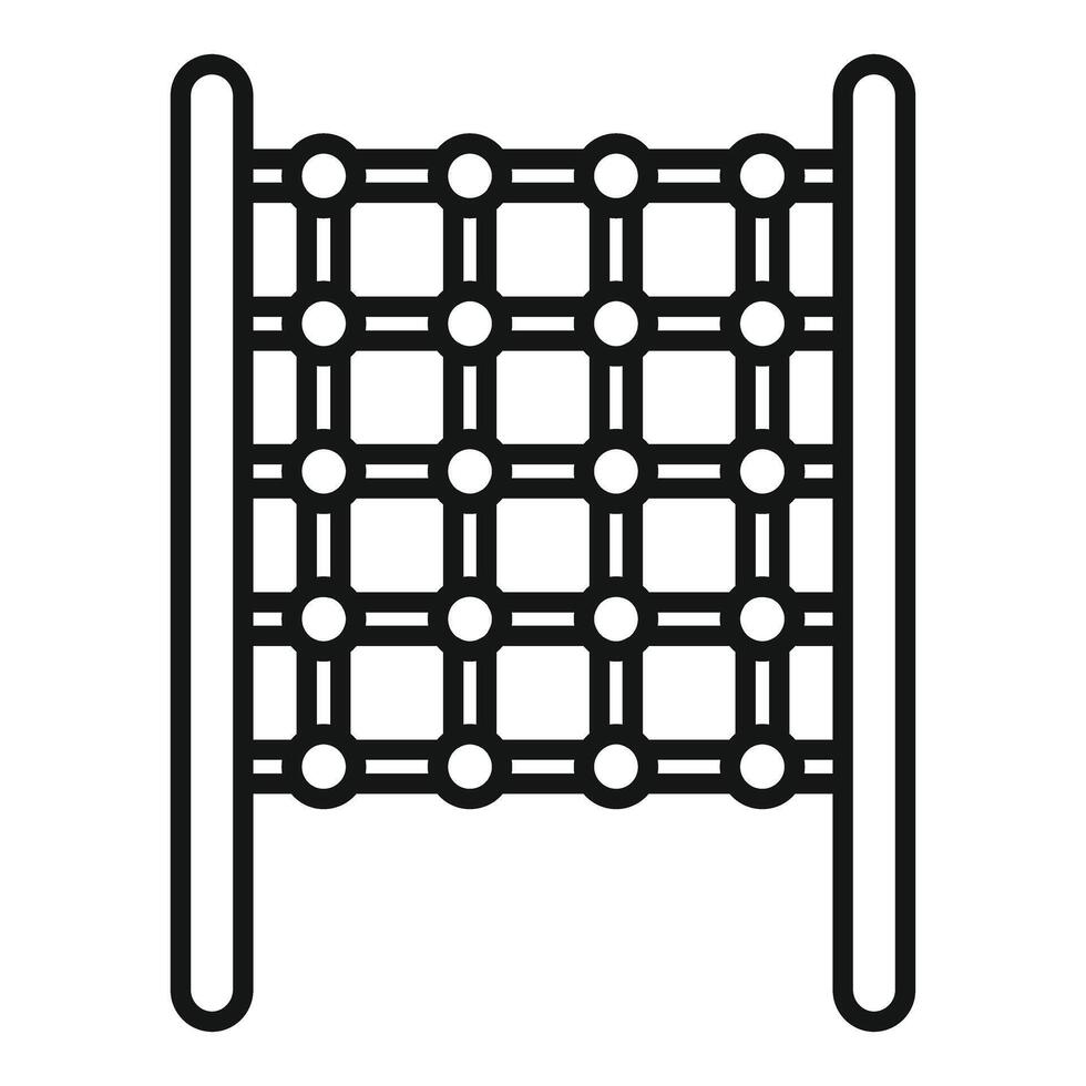 Playground climbing net with grid and round joints for kids recreation vector