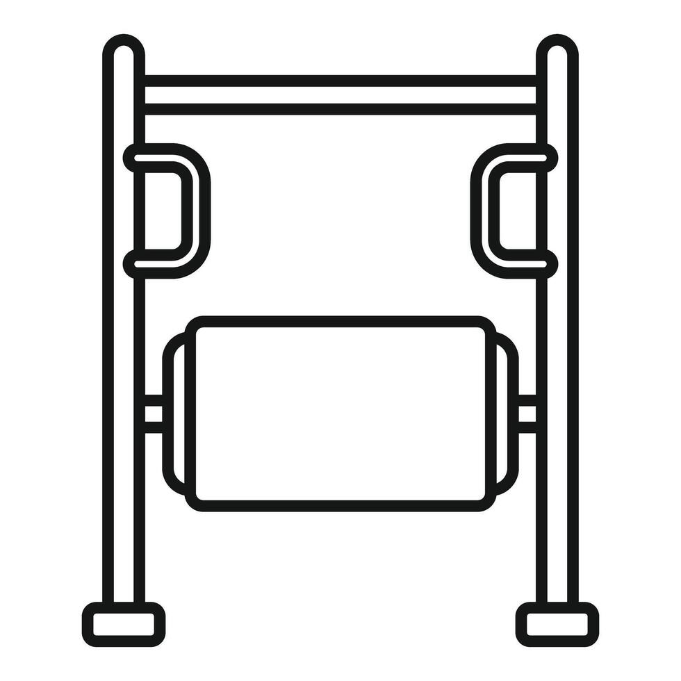 Outdoor gym equipment featuring back support and handles for abdominal exercises vector