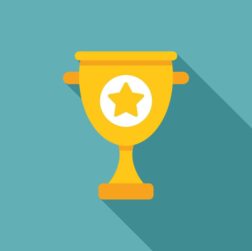 Golden trophy representing success and achievement with star symbol vector