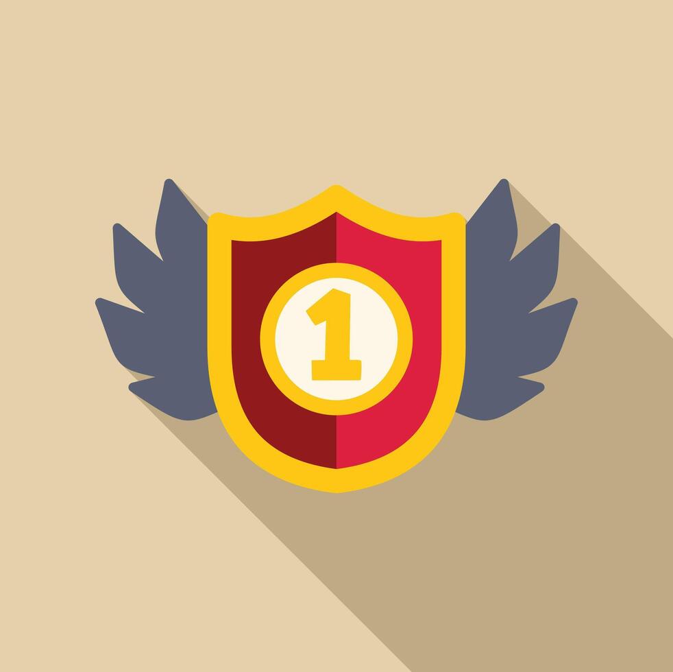 Champion shield with wings representing victory and success vector
