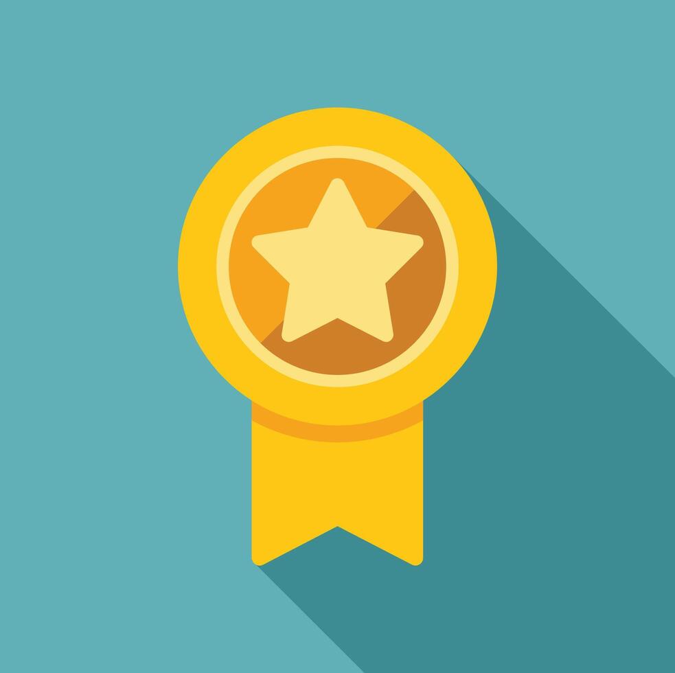 Golden award ribbon with star representing excellence and achievement vector