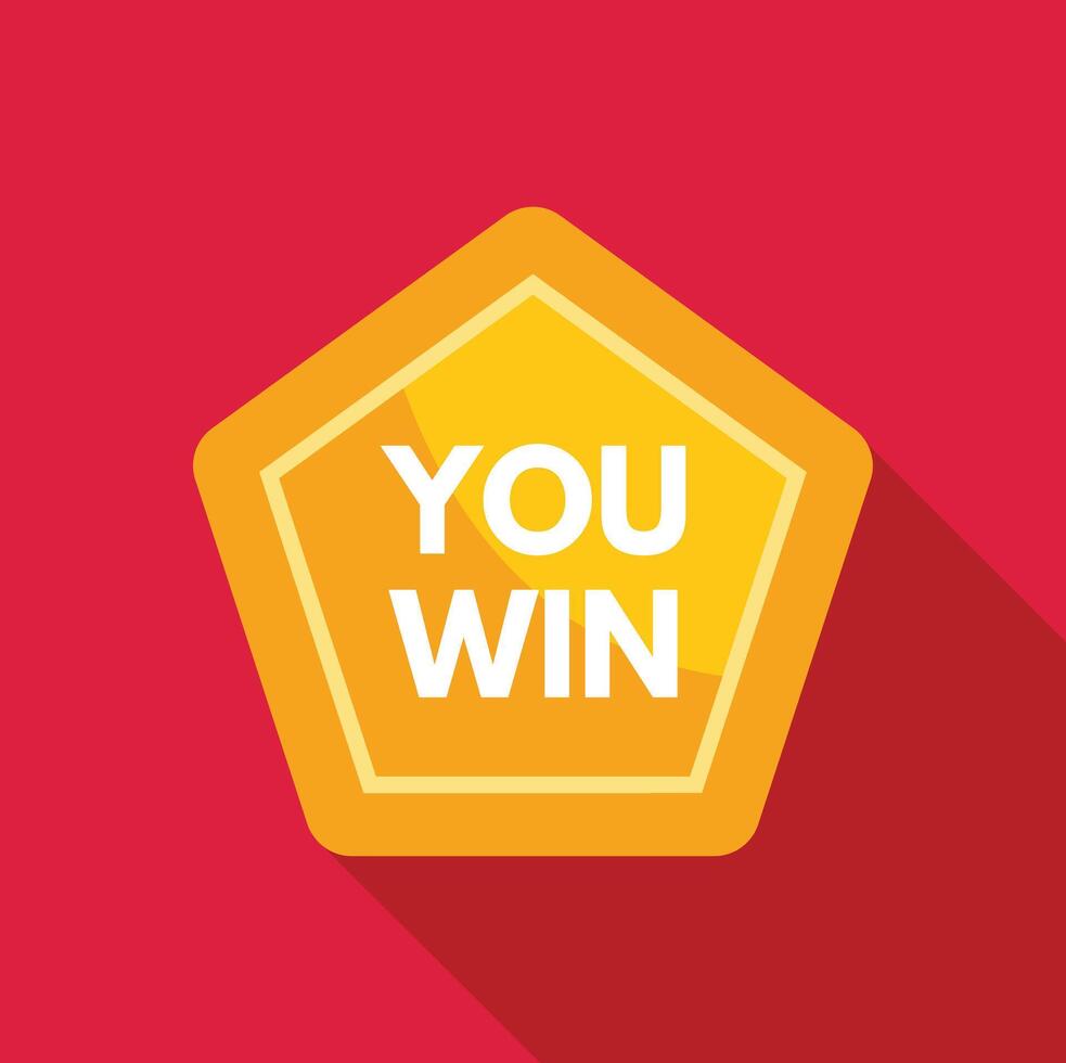 You win sign displaying victory and success vector
