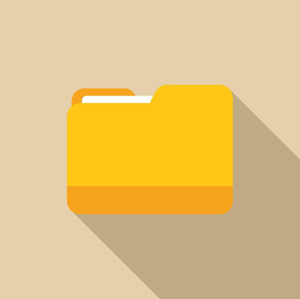Yellow folder icon representing data storage and organization vector