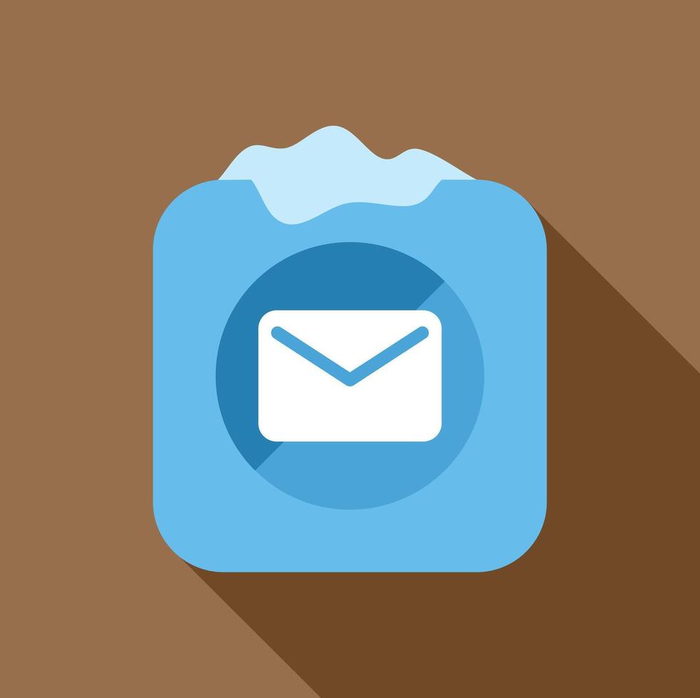 Frozen email app icon showing unread messages in inbox vector