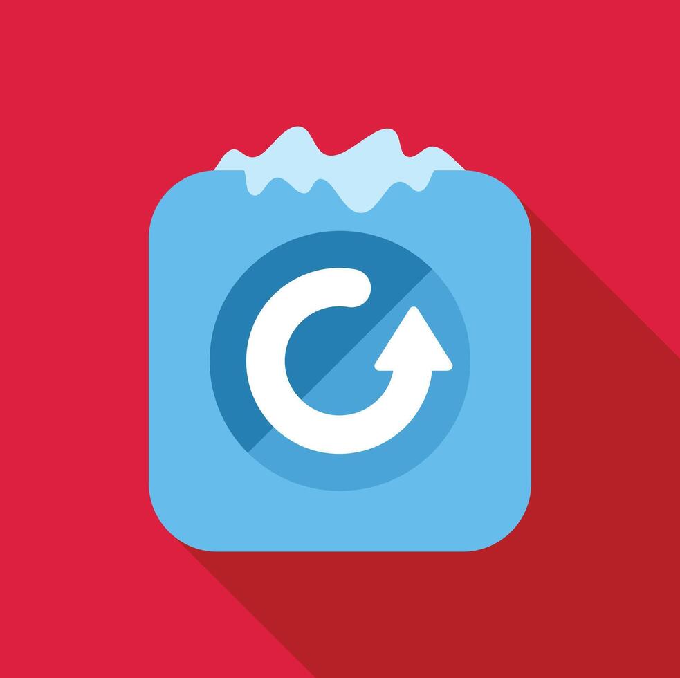 Rotating reload refresh restart reset icon showing repetition and restarting process vector