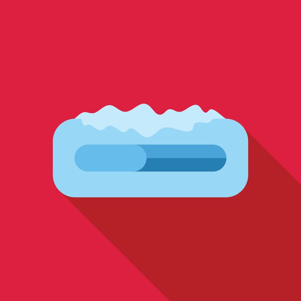 Loading bar with snow falling and accumulating on top vector