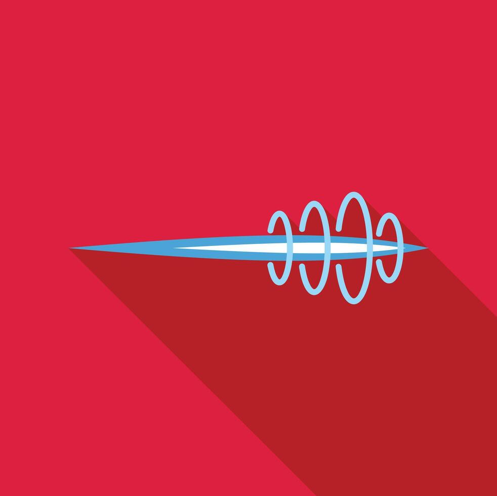 Minimalist sound wave rippling through space on red background vector