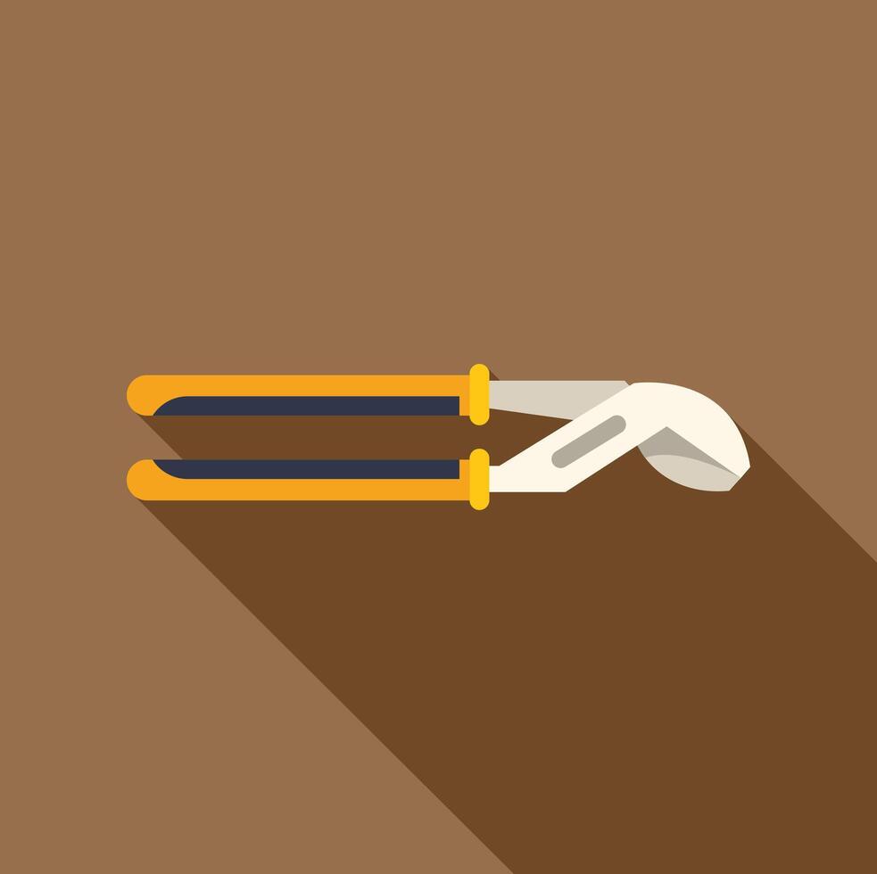 Slip joint pliers with yellow handles on brown background vector