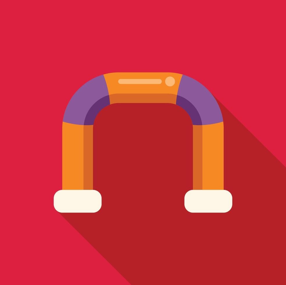 Inflatable advertising arch forming an entrance on red background vector