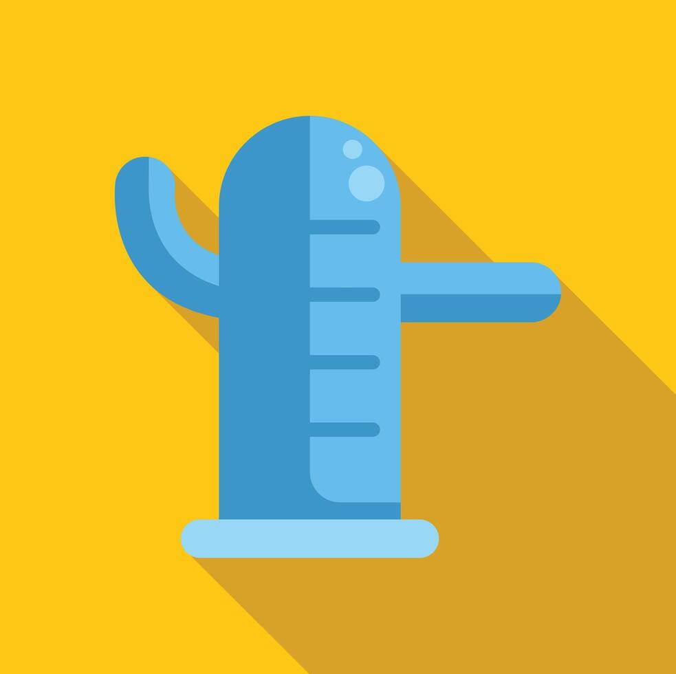 Inflatable cactus decoration with scale marks on yellow background vector