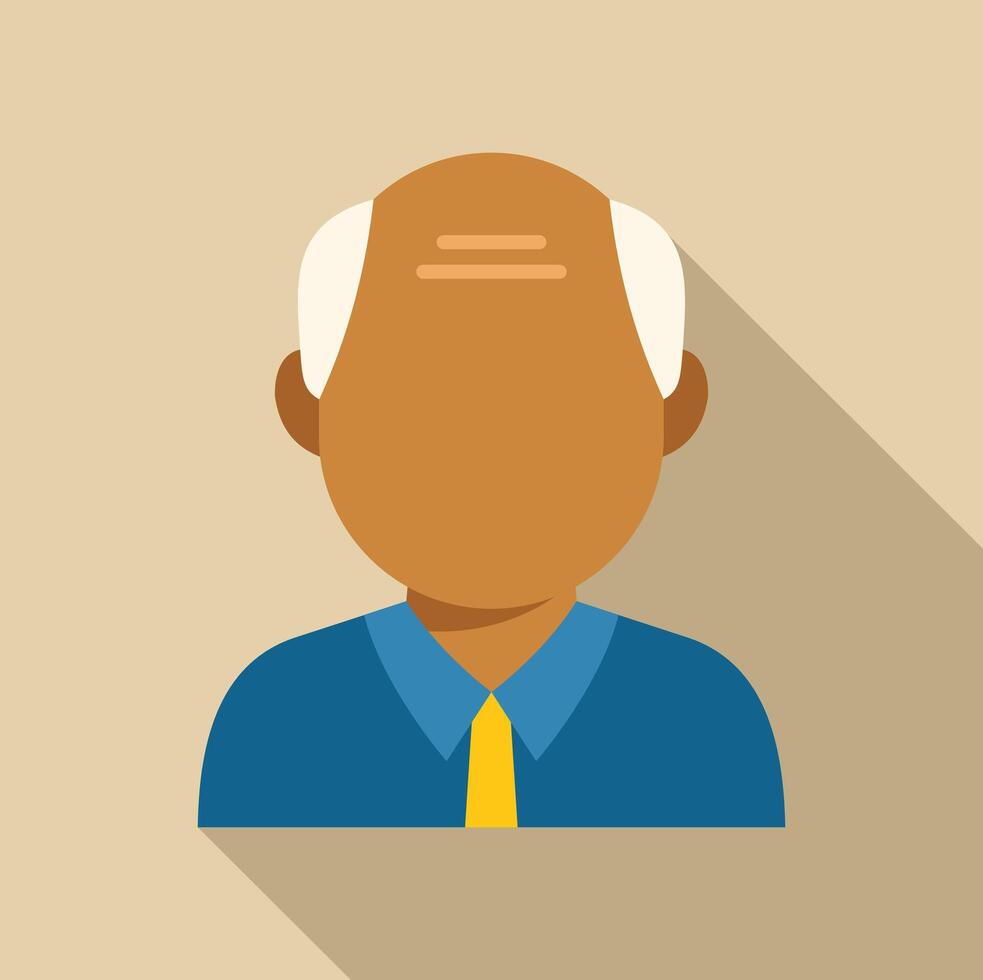 Senior professional avatar wearing formal outfit, flat design illustration vector