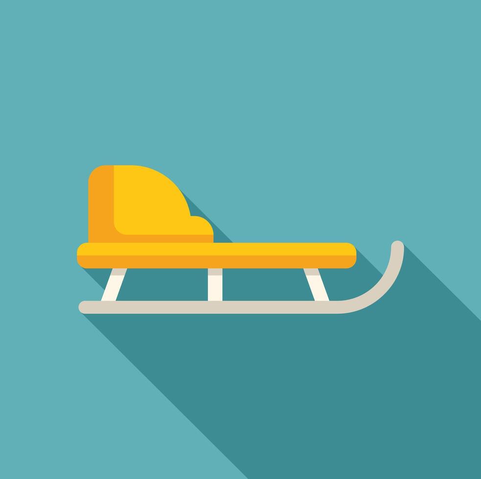 Yellow wooden sled standing on snow in winter season vector