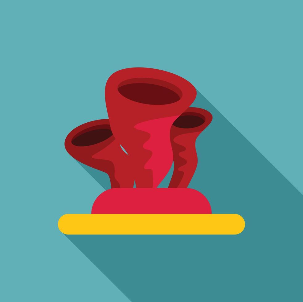 Red coral reef is growing on the seabed vector