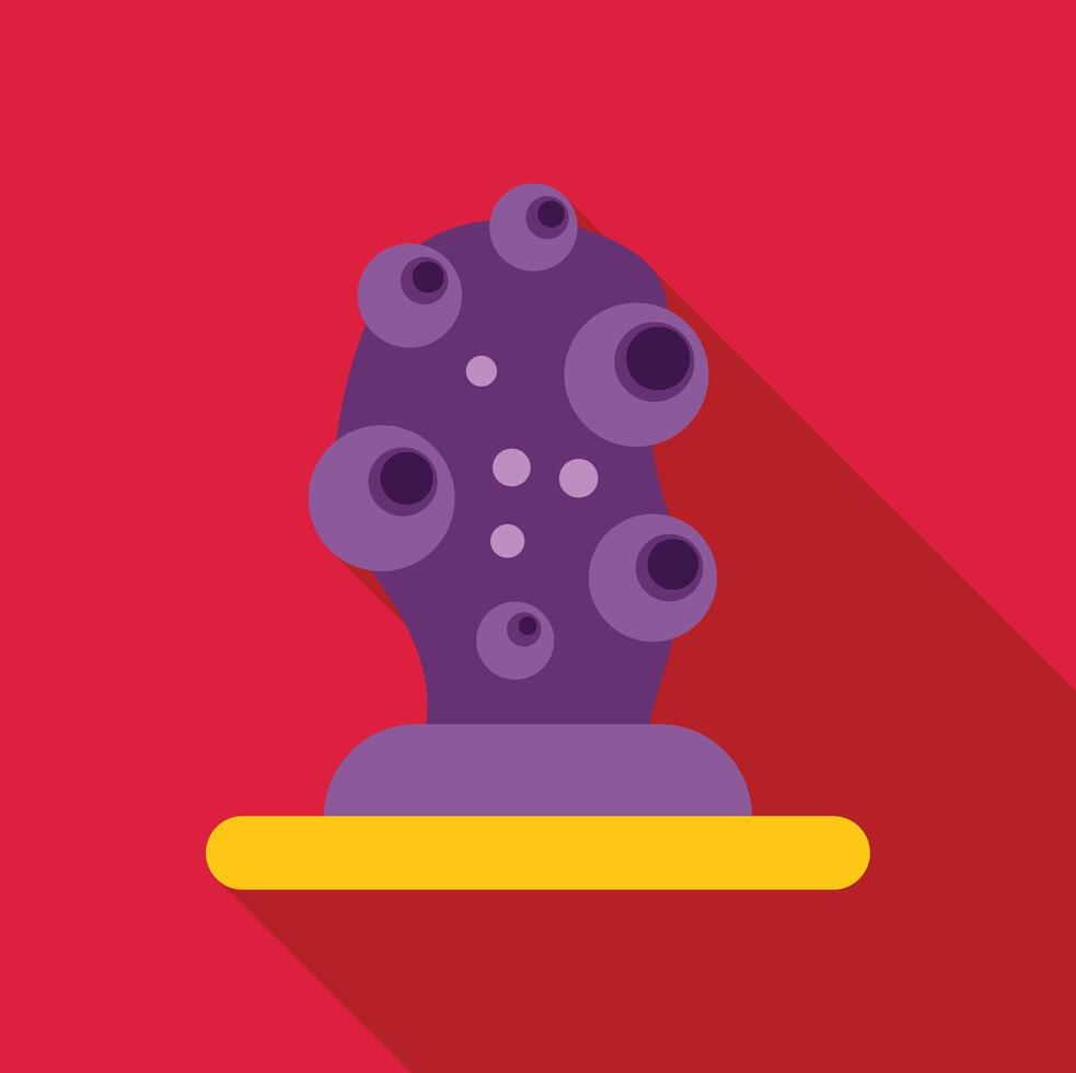 Purple alien fungus growing on a yellow base with red background vector
