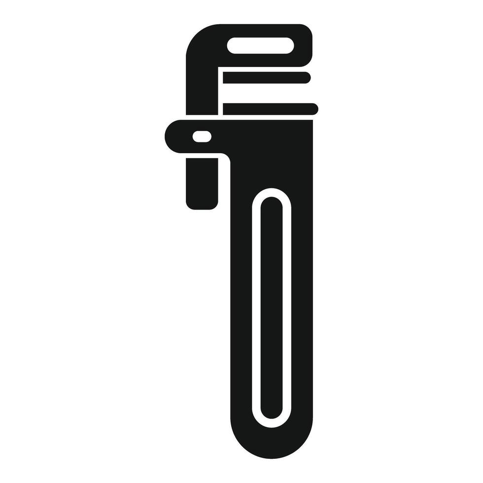 Plumbing tool showing adjustable pipe wrench for repairing vector