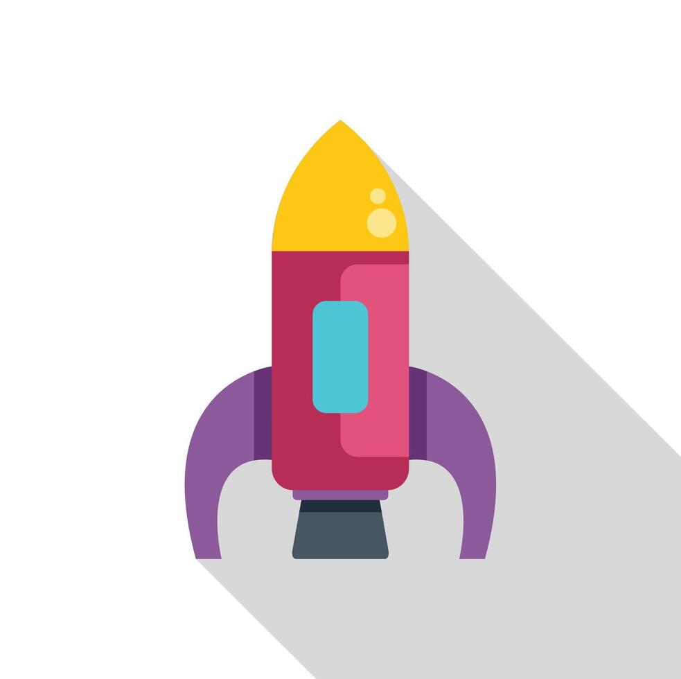 Pink rocket launching, business startup and innovation concept vector