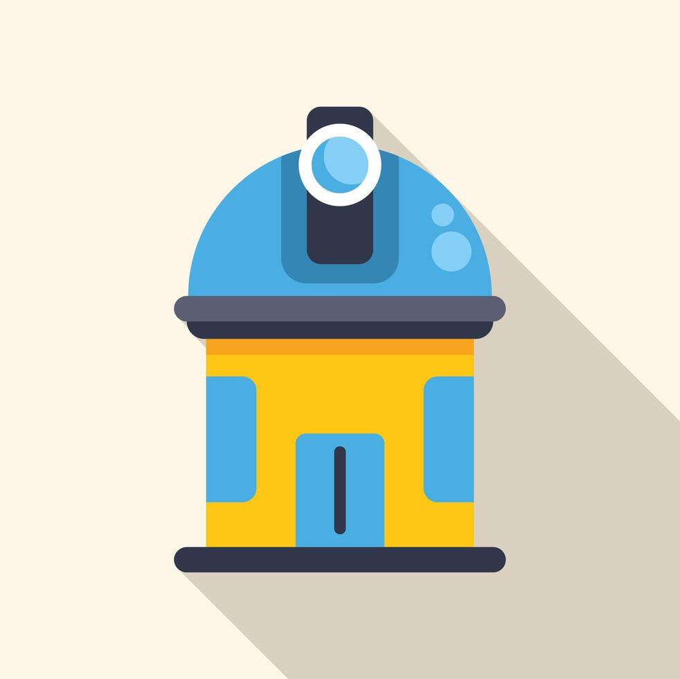 Observatory building exploring the universe with large telescope vector