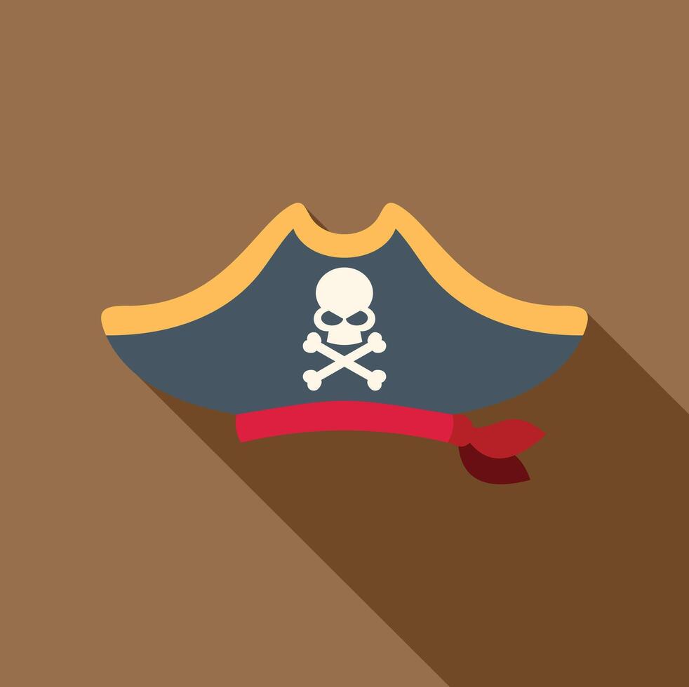 Pirate hat with skull and crossbones showing nautical adventure vector