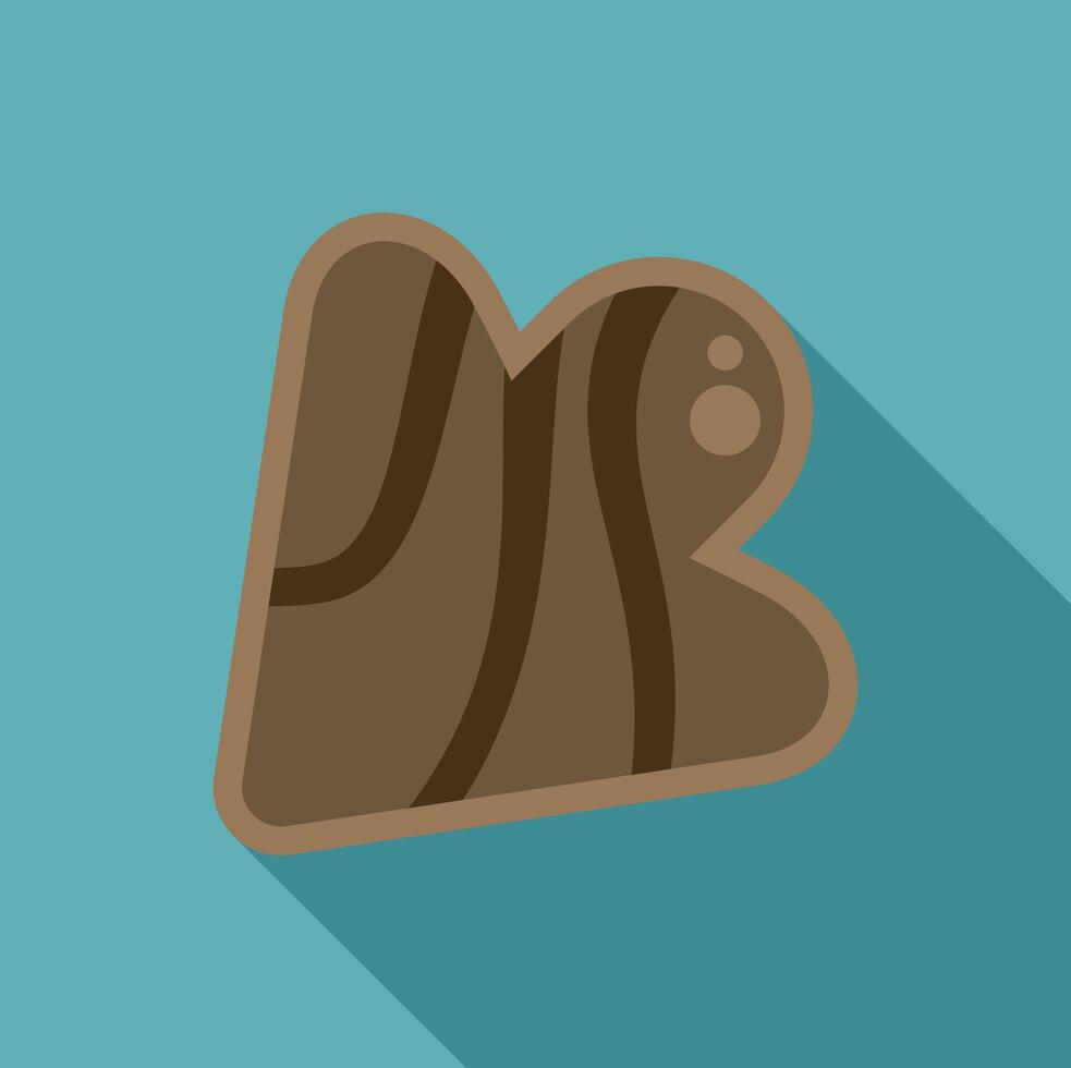 Heart shaped chocolate candy with swirls and drops on turquoise background vector