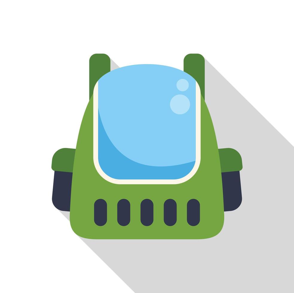 Green pet carrier backpack with transparent window for safe travel vector